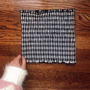 Gingham Tube Top B&W